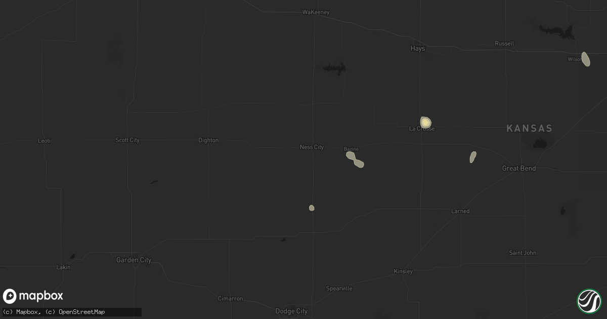 Hail map in Ness City, KS on September 5, 2026