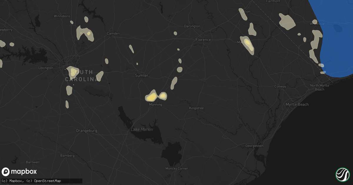 Hail map in New Zion, SC on September 5, 2026