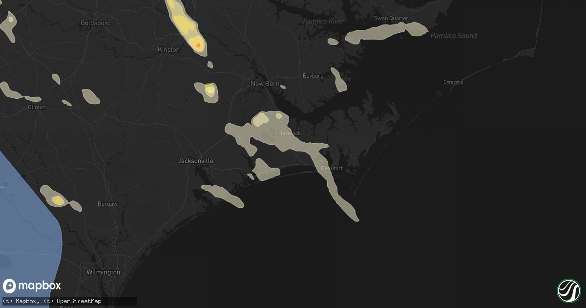 Hail map in Newport, NC on September 5, 2026