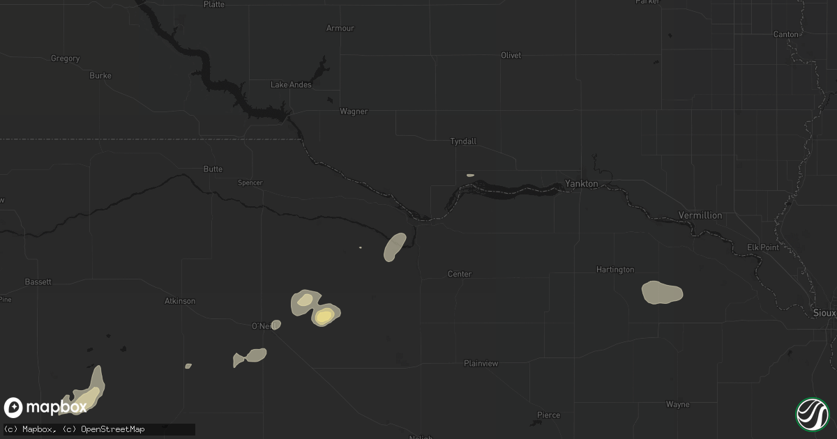 Hail map in Niobrara, NE on September 5, 2026