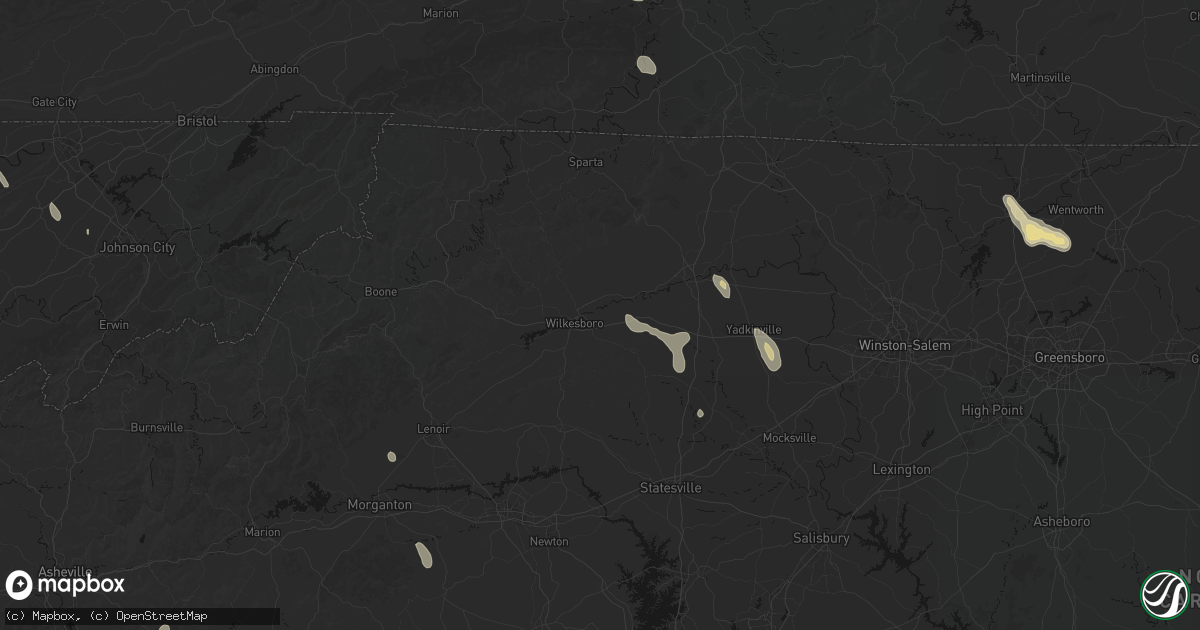 Hail map in North Wilkesboro, NC on September 5, 2026