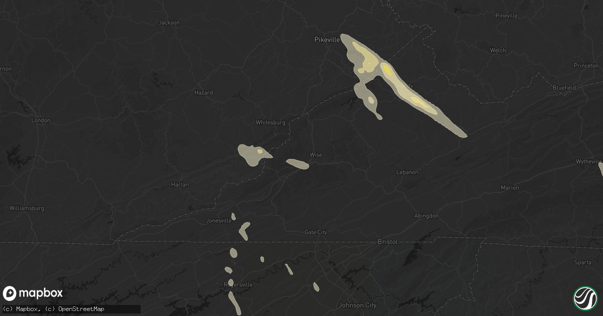 Hail map in Norton, VA on September 5, 2026