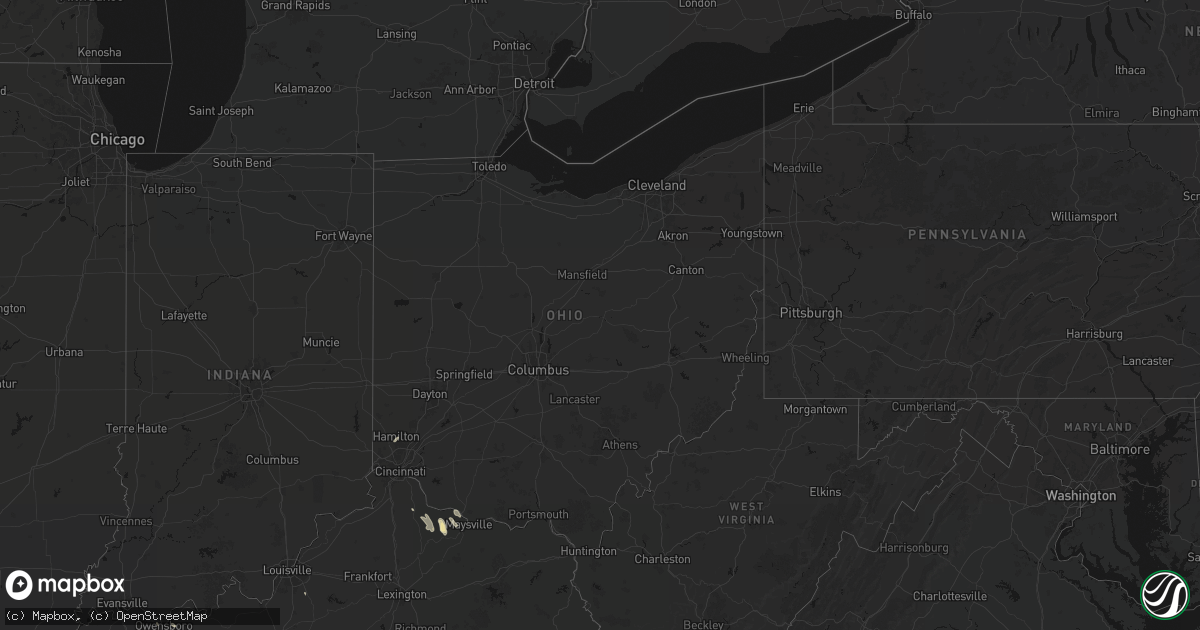 Hail map in Ohio on September 5, 2026