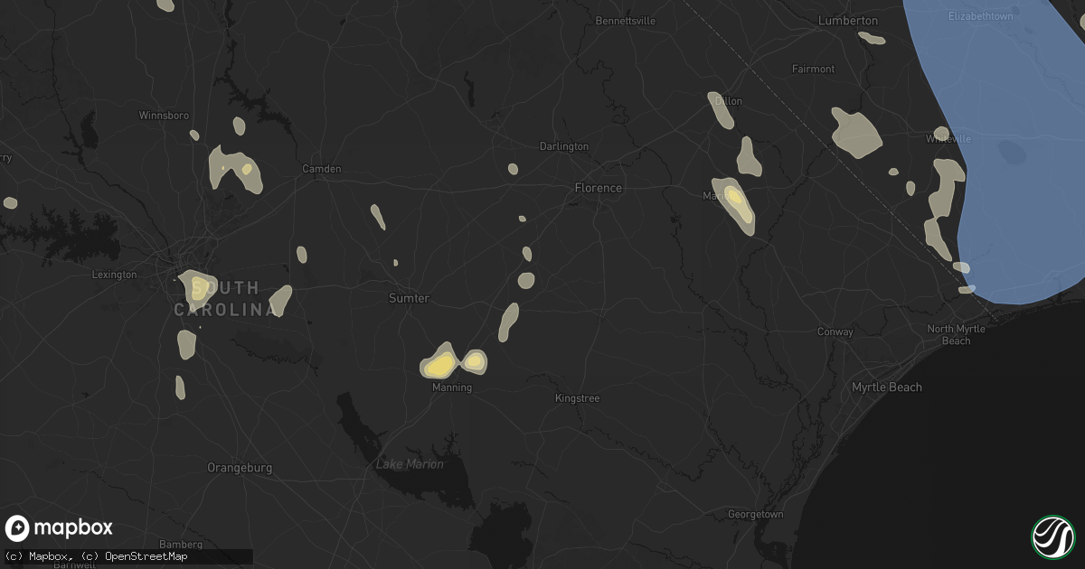 Hail map in Olanta, SC on September 5, 2026