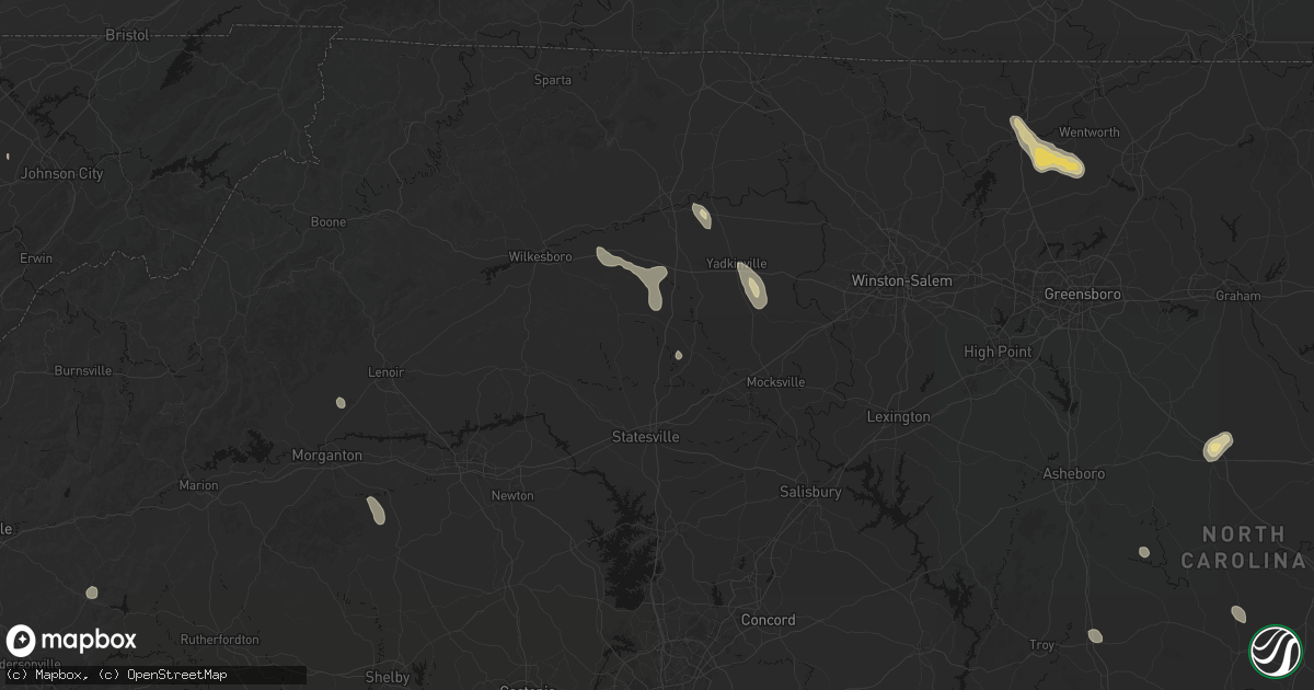 Hail map in Olin, NC on September 5, 2026