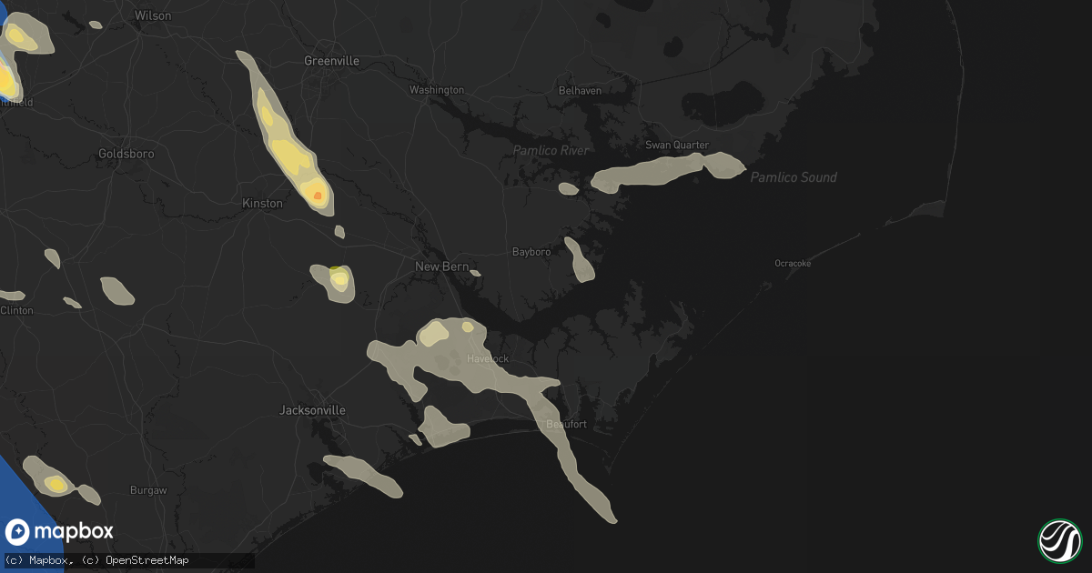 Hail map in Oriental, NC on September 5, 2026