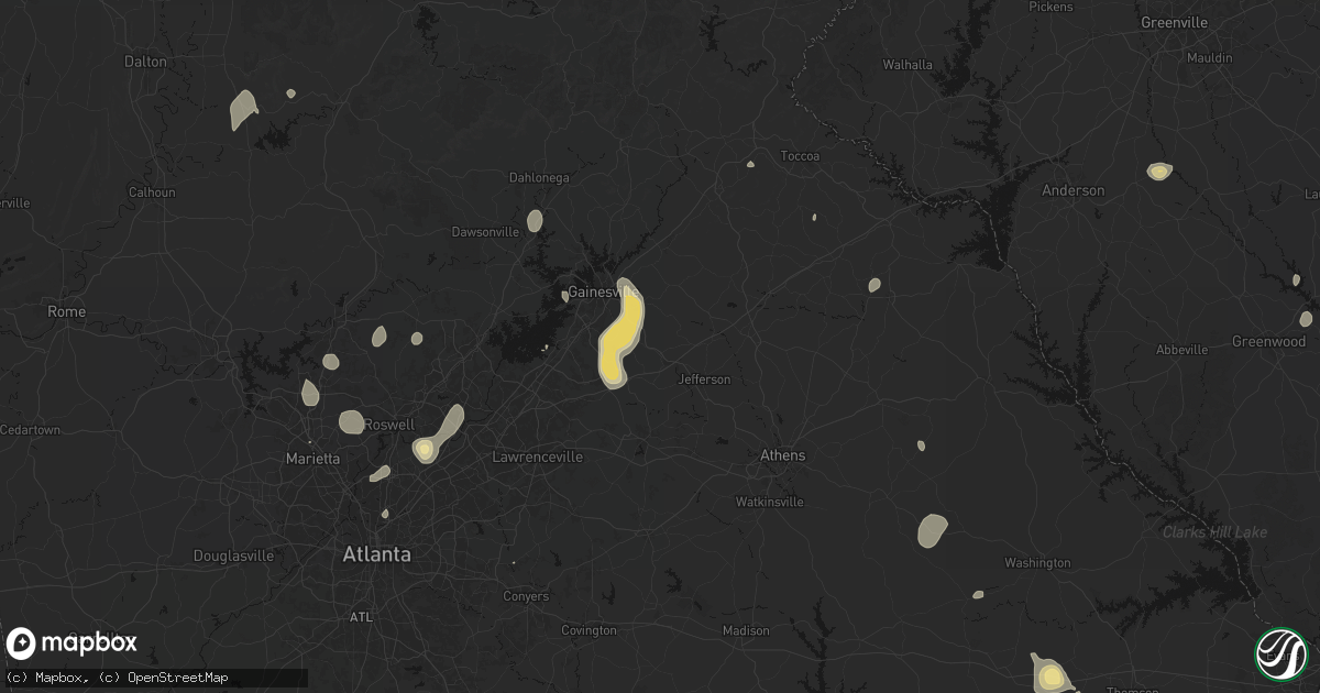 Hail map in Pendergrass, GA on September 5, 2026