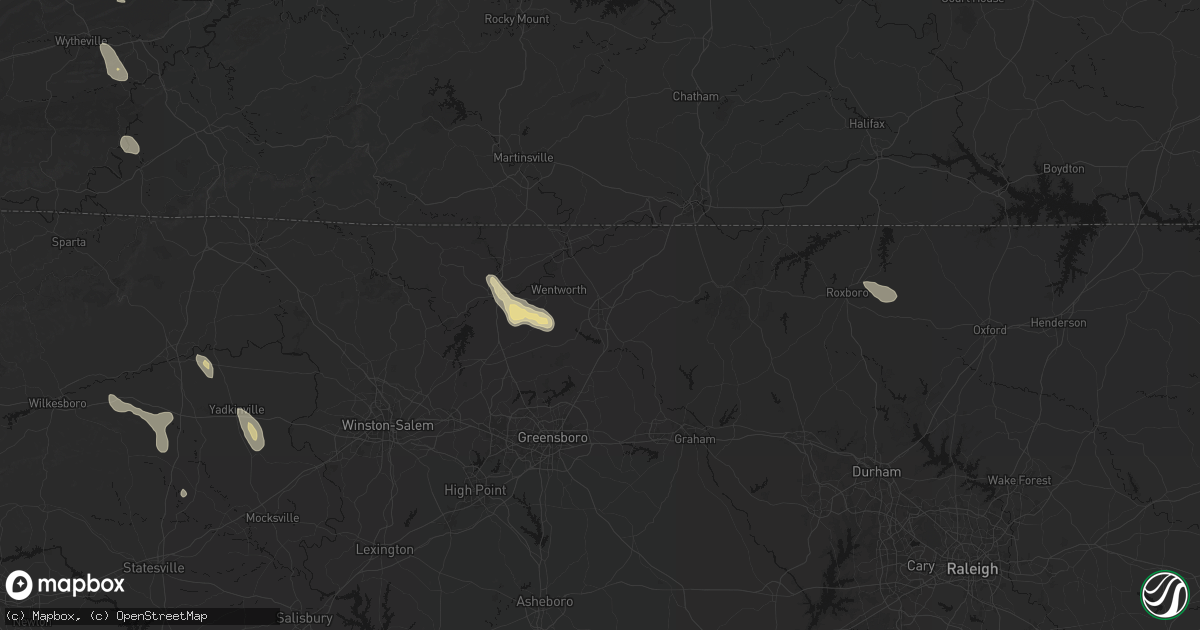 Hail map in Reidsville, NC on September 5, 2026