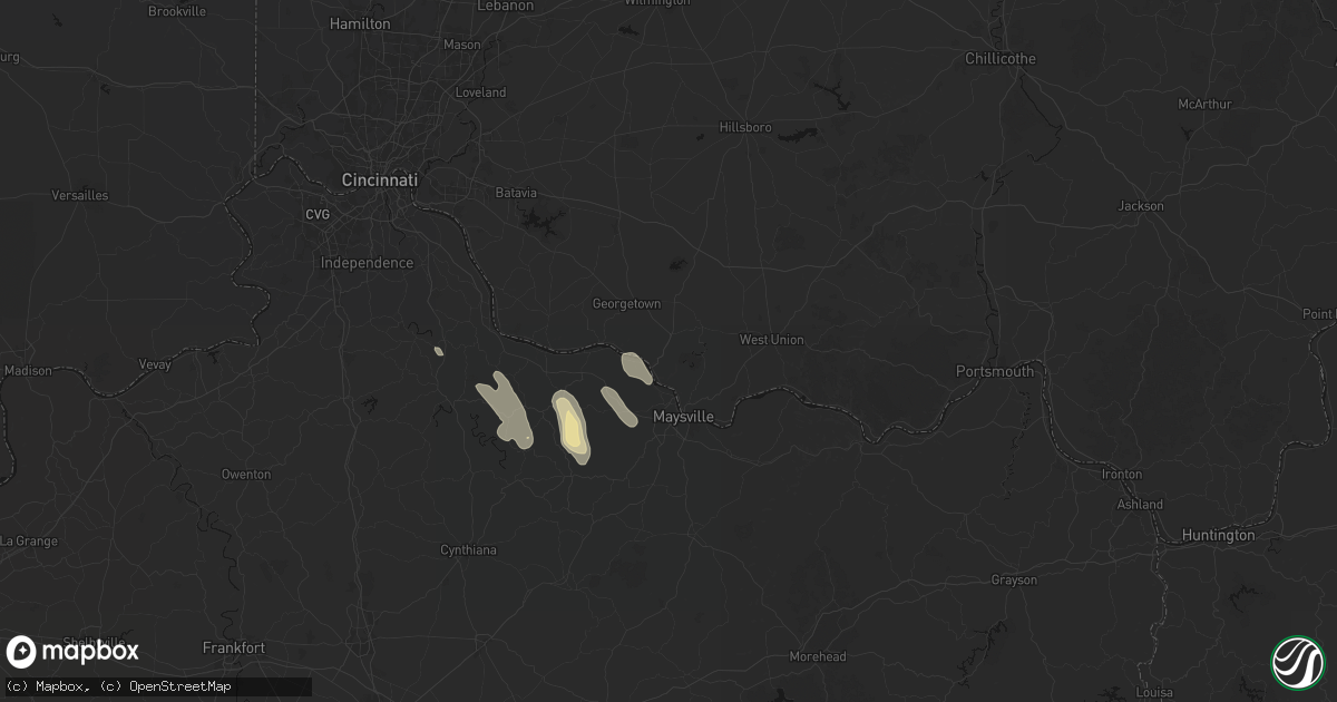 Hail map in Ripley, OH on September 5, 2026