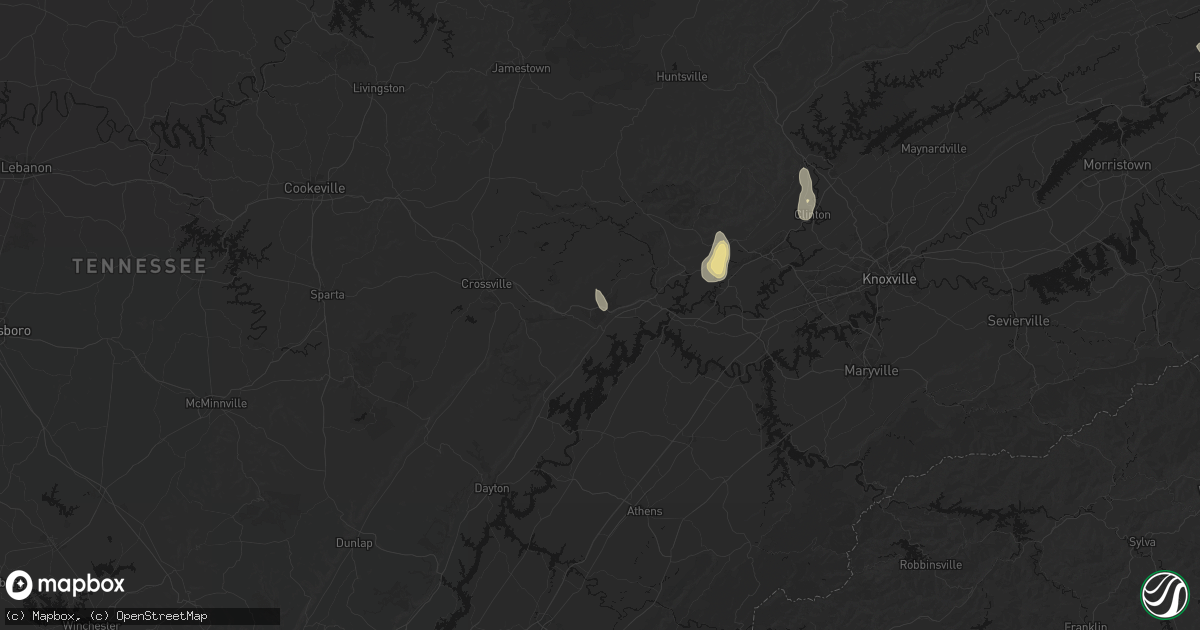 Hail map in Rockwood, TN on September 5, 2026