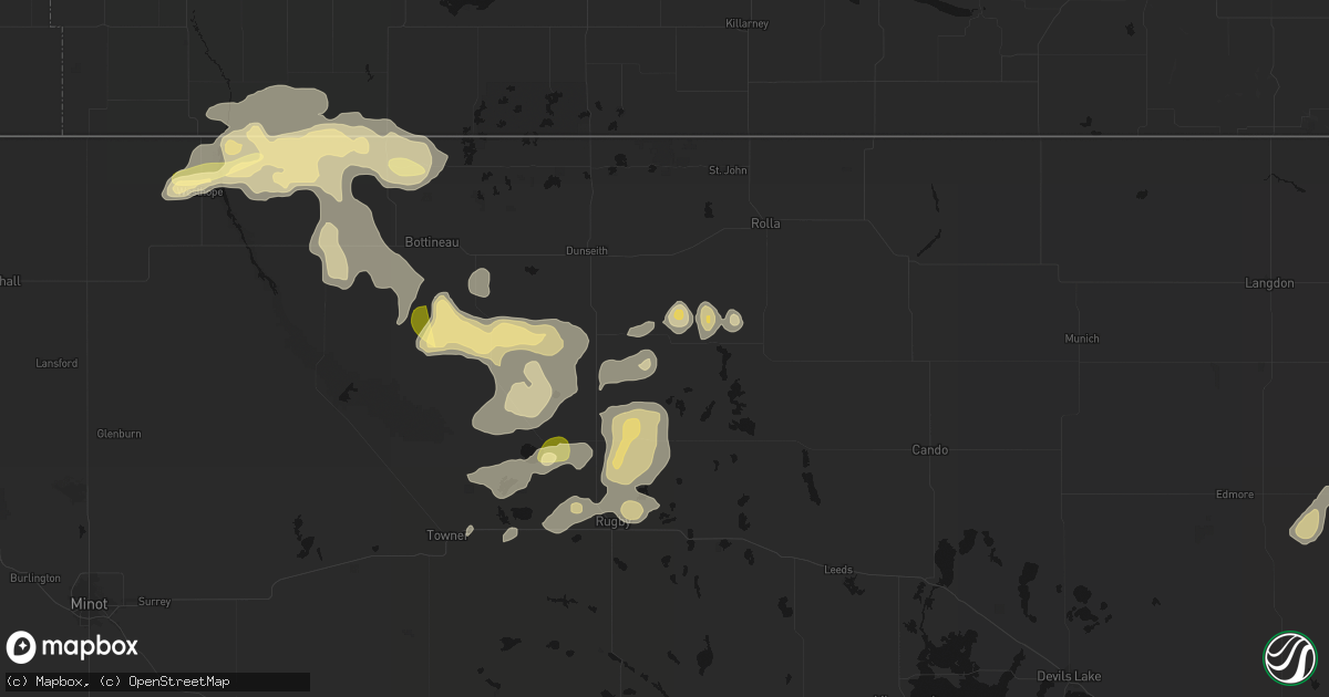 Hail map in Rolette, ND on September 5, 2026