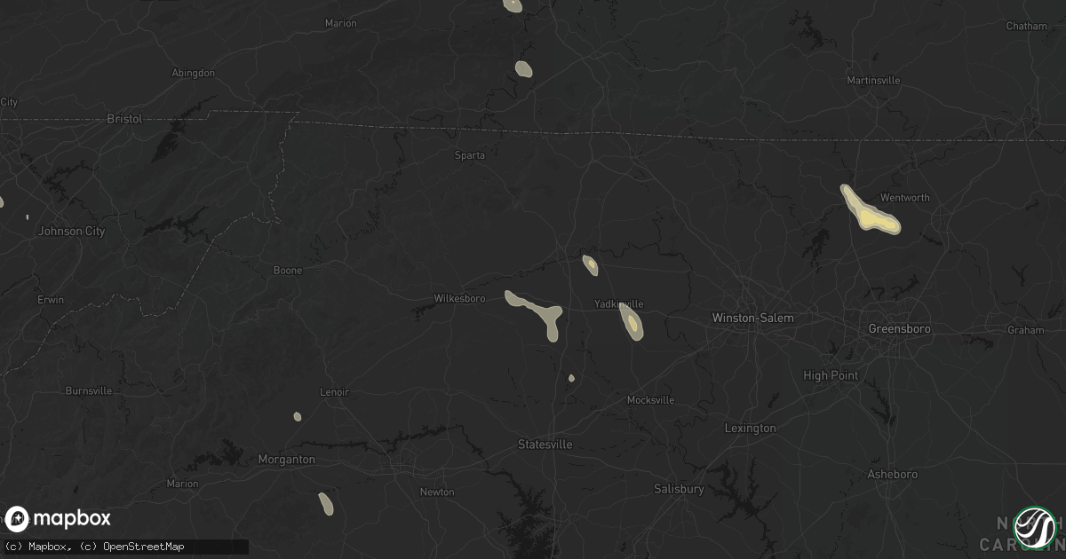 Hail map in Ronda, NC on September 5, 2026
