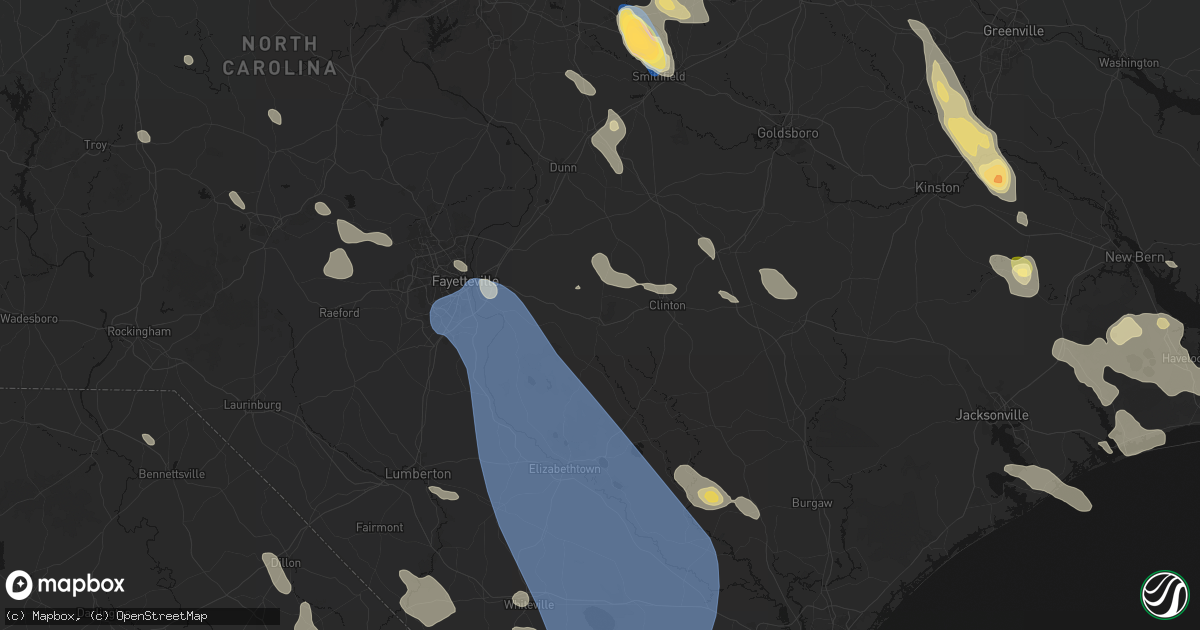 Hail map in Roseboro, NC on September 5, 2026