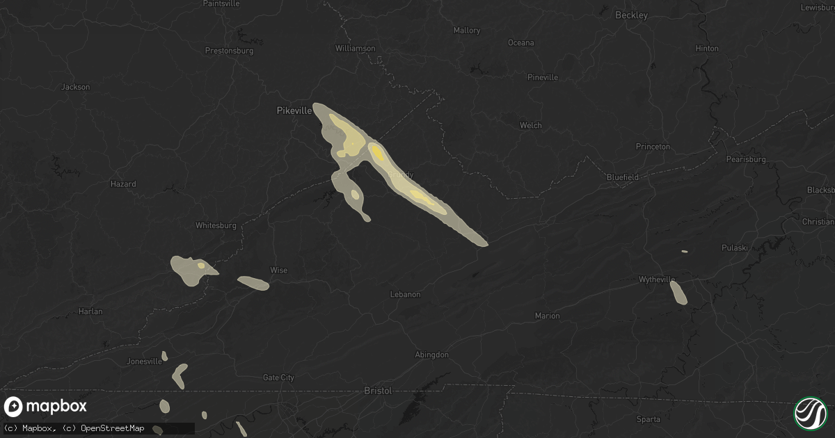 Hail map in Rowe, VA on September 5, 2026