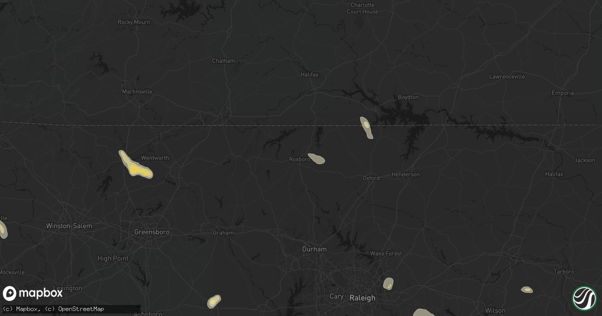 Hail map in Roxboro, NC on September 5, 2026