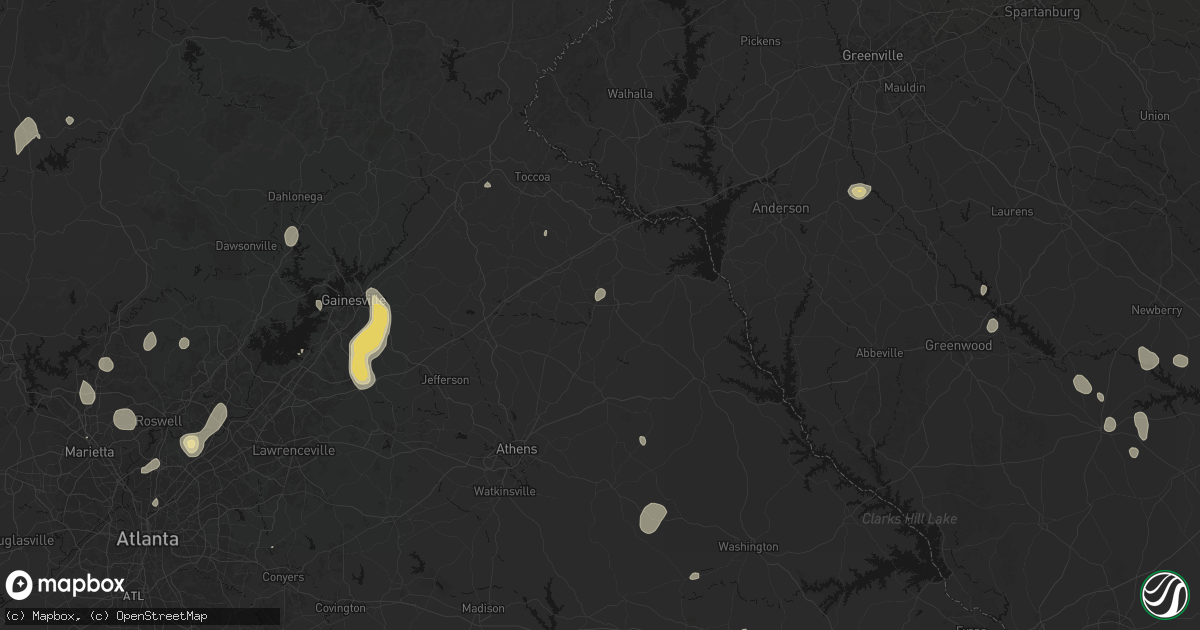 Hail map in Royston, GA on September 5, 2026