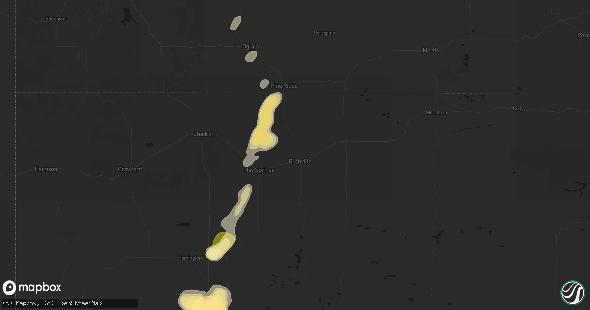 Hail map in Rushville, NE on September 5, 2026