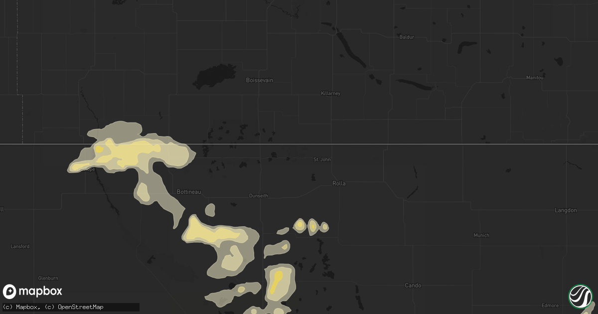 Hail map in Saint John, ND on September 5, 2026