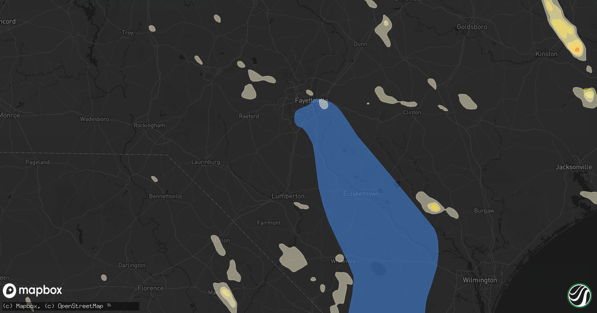 Hail map in Saint Pauls, NC on September 5, 2026