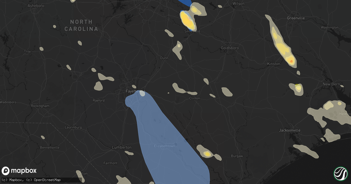 Hail map in Salemburg, NC on September 5, 2026