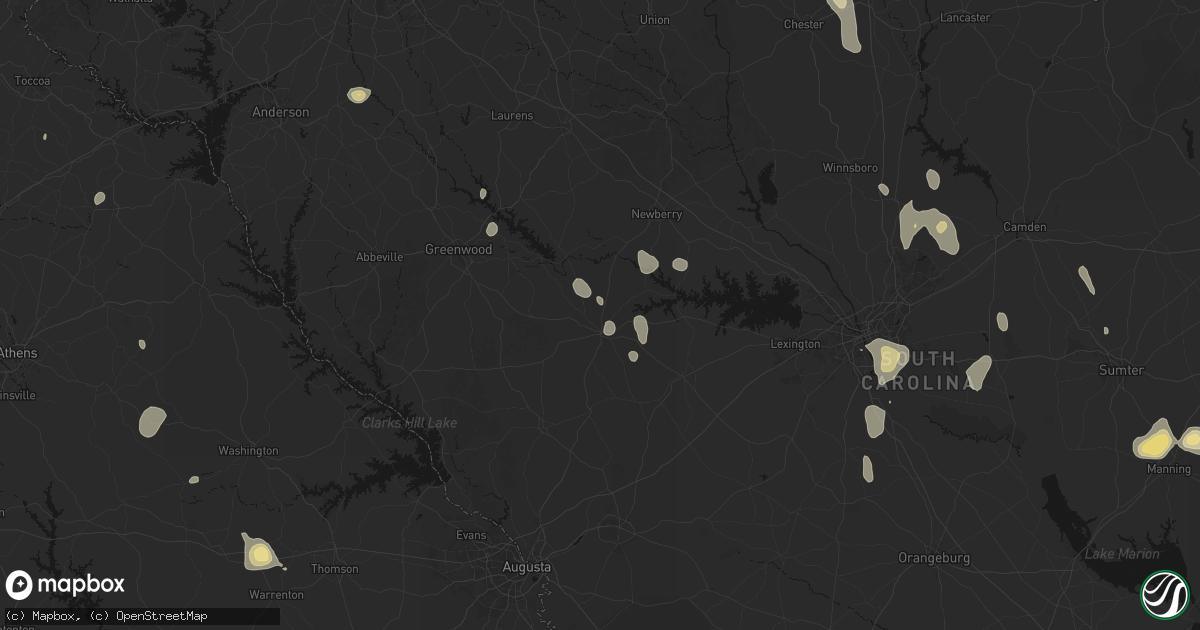 Hail map in Saluda, SC on September 5, 2026