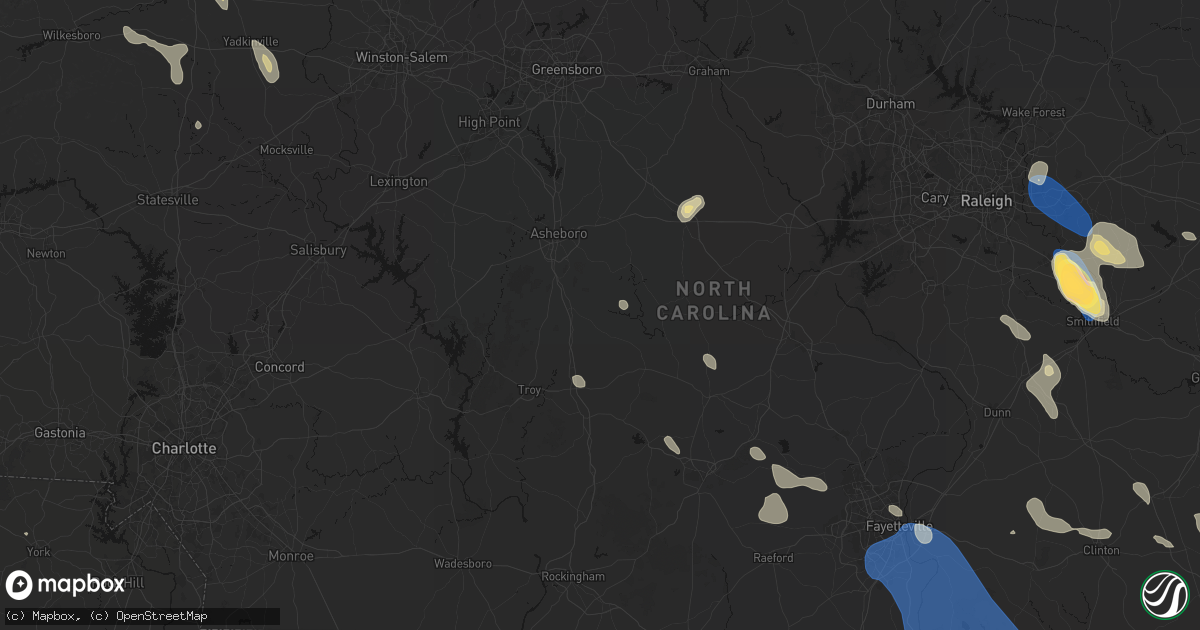 Hail map in Seagrove, NC on September 5, 2026