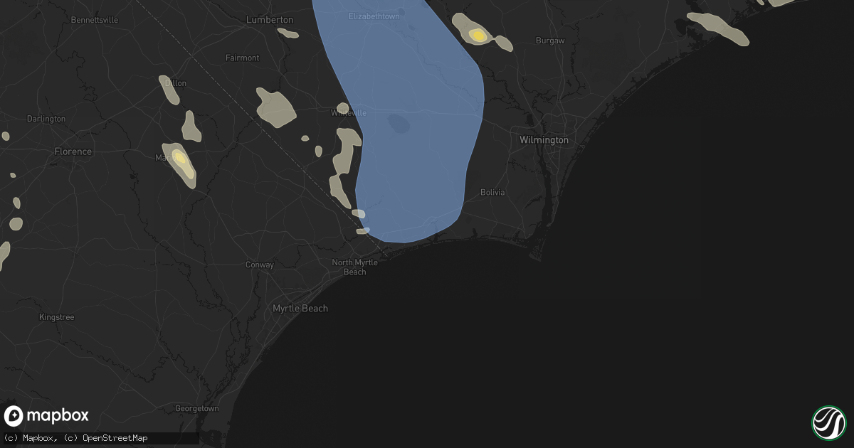 Hail map in Shallotte, NC on September 5, 2026