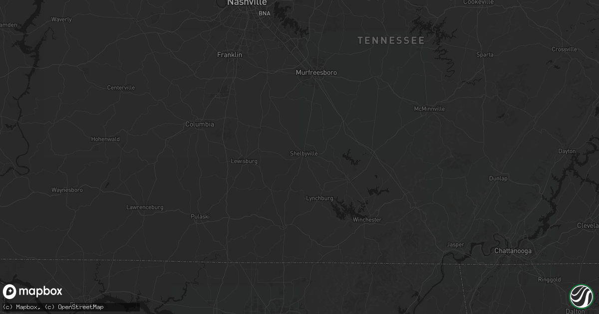 Hail map in Shelbyville, TN on September 5, 2026