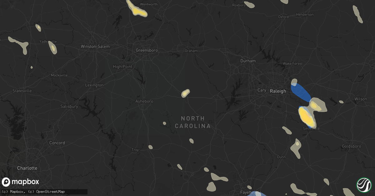 Hail map in Siler City, NC on September 5, 2026
