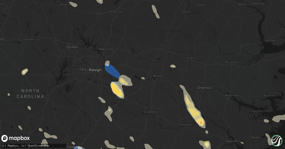 Hail map in Sims, NC on September 5, 2026