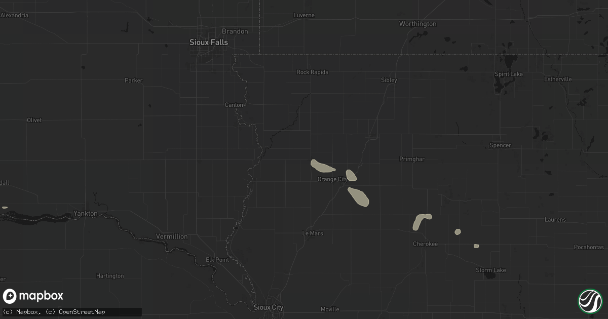 Hail map in Sioux Center, IA on September 5, 2026