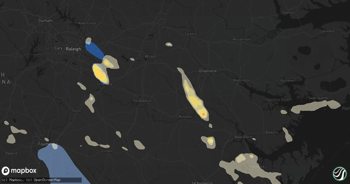 Hail map in Snow Hill, NC on September 5, 2026