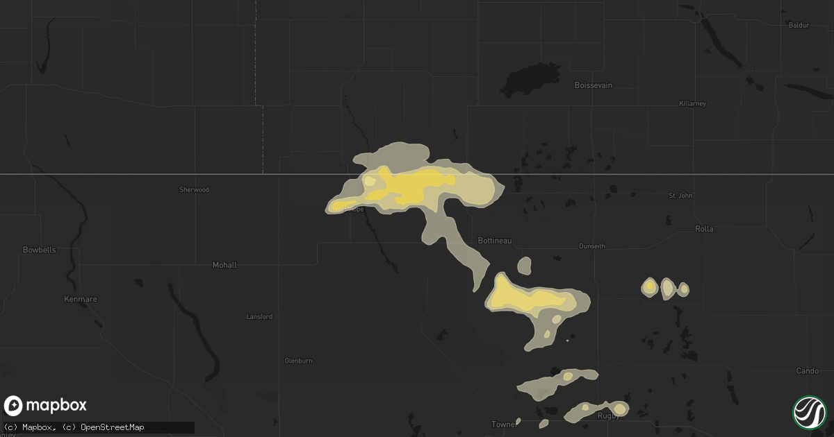Hail map in Souris, ND on September 5, 2026