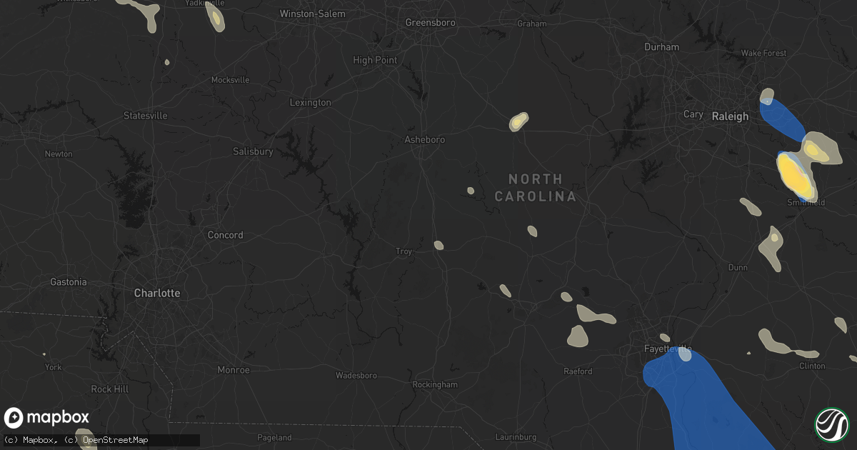 Hail map in Star, NC on September 5, 2026