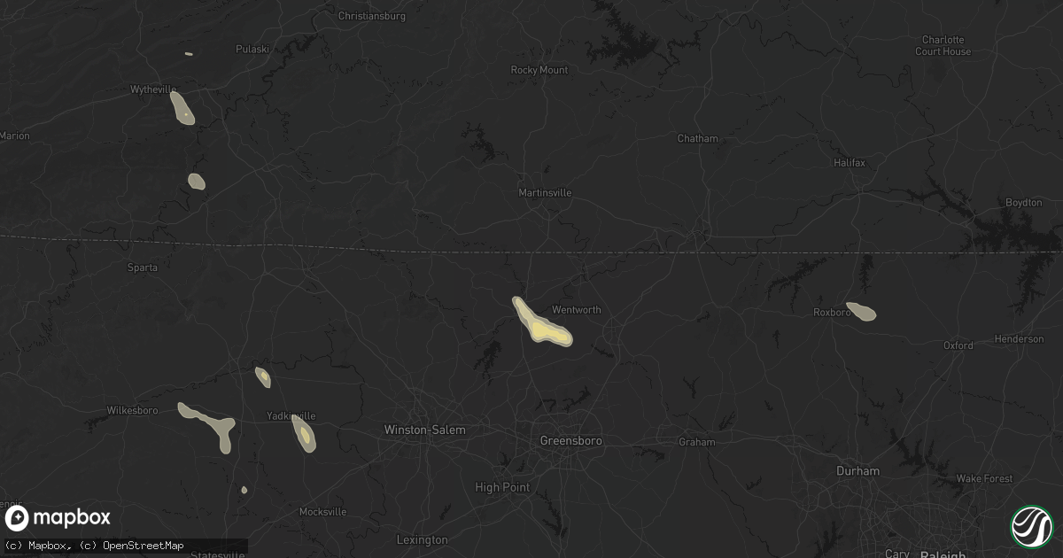 Hail map in Stoneville, NC on September 5, 2026