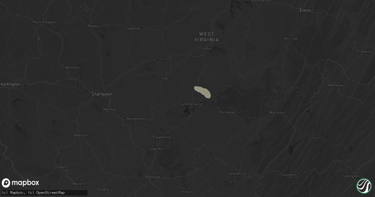 Hail map in Summersville, WV on September 5, 2026