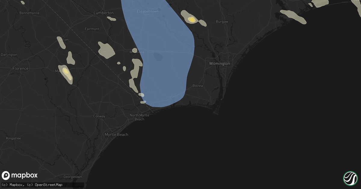 Hail map in Supply, NC on September 5, 2026