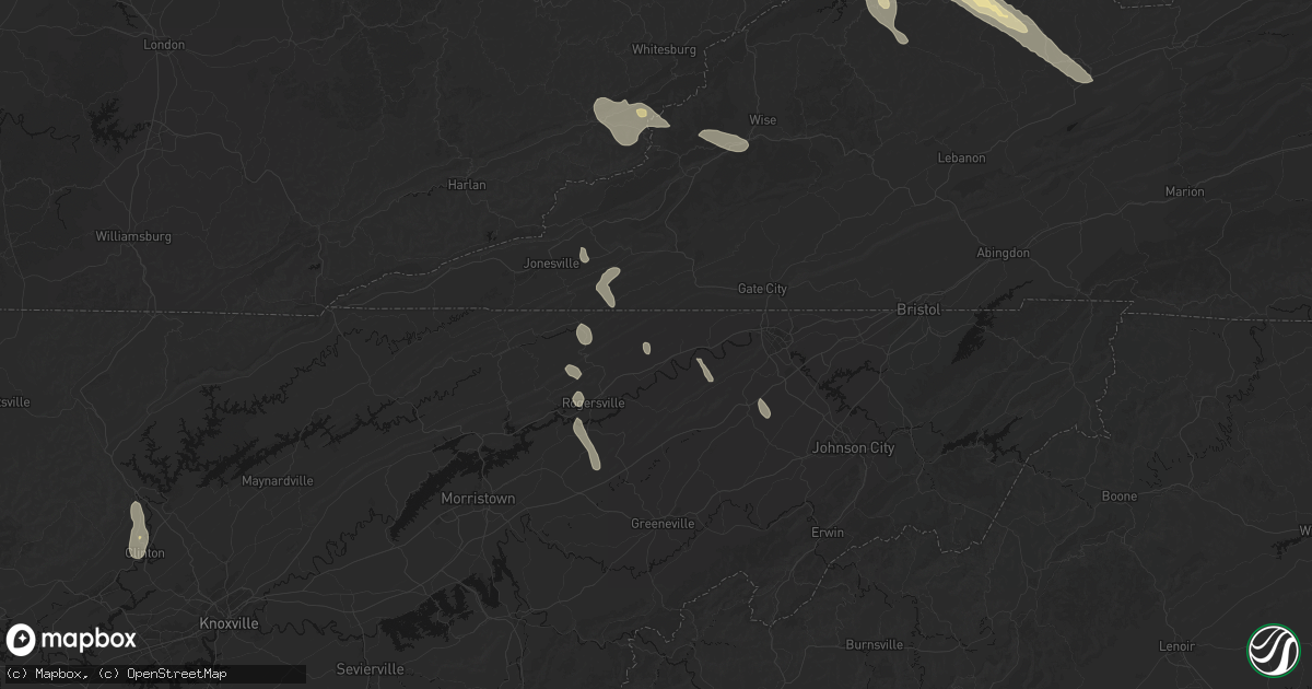 Hail map in Surgoinsville, TN on September 5, 2026
