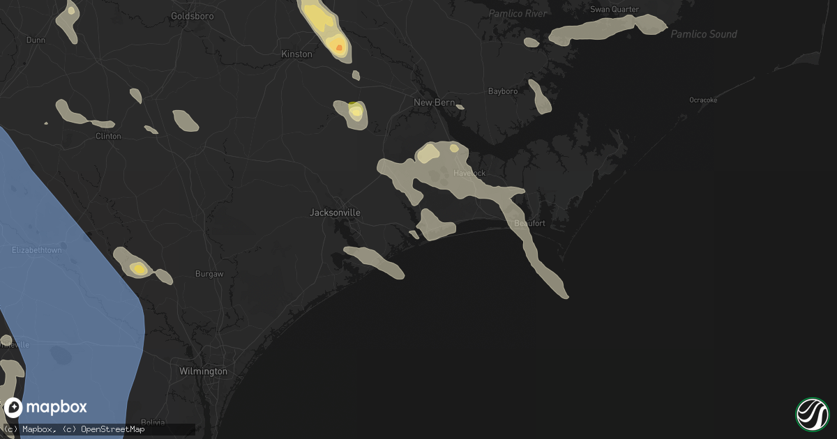 Hail map in Swansboro, NC on September 5, 2026
