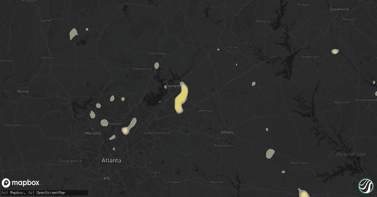 Hail map in Talmo, GA on September 5, 2026