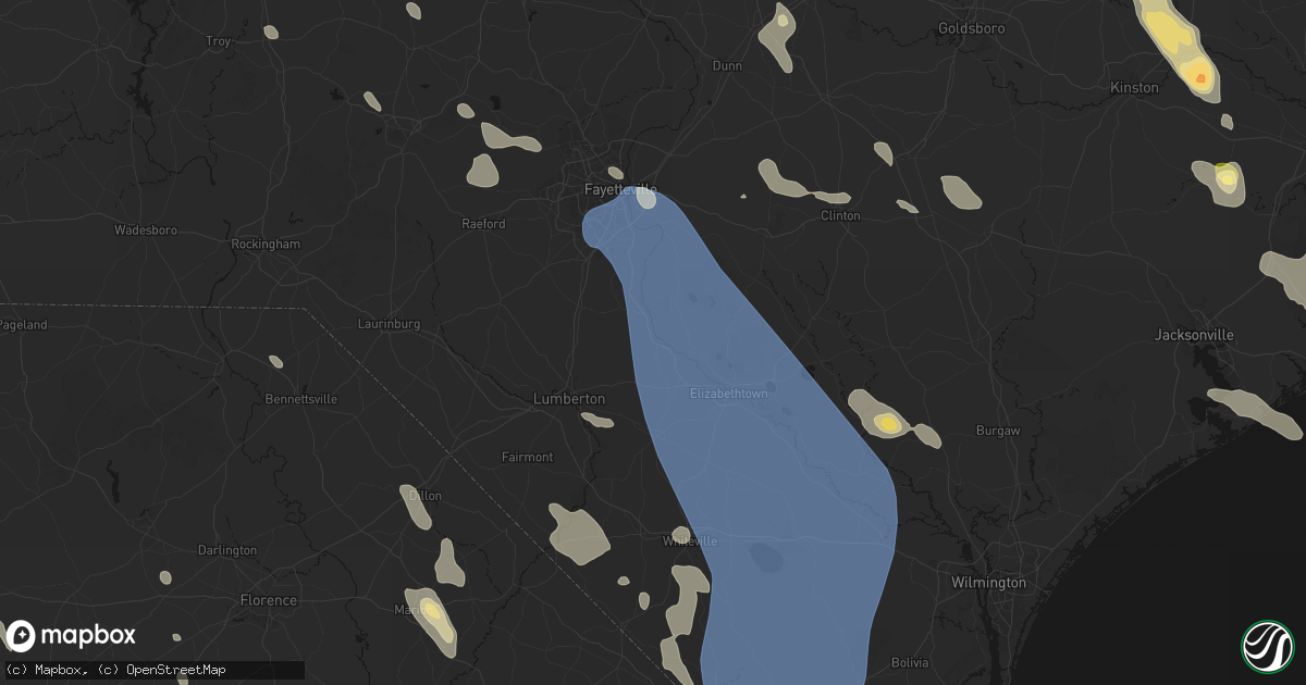 Hail map in Tar Heel, NC on September 5, 2026