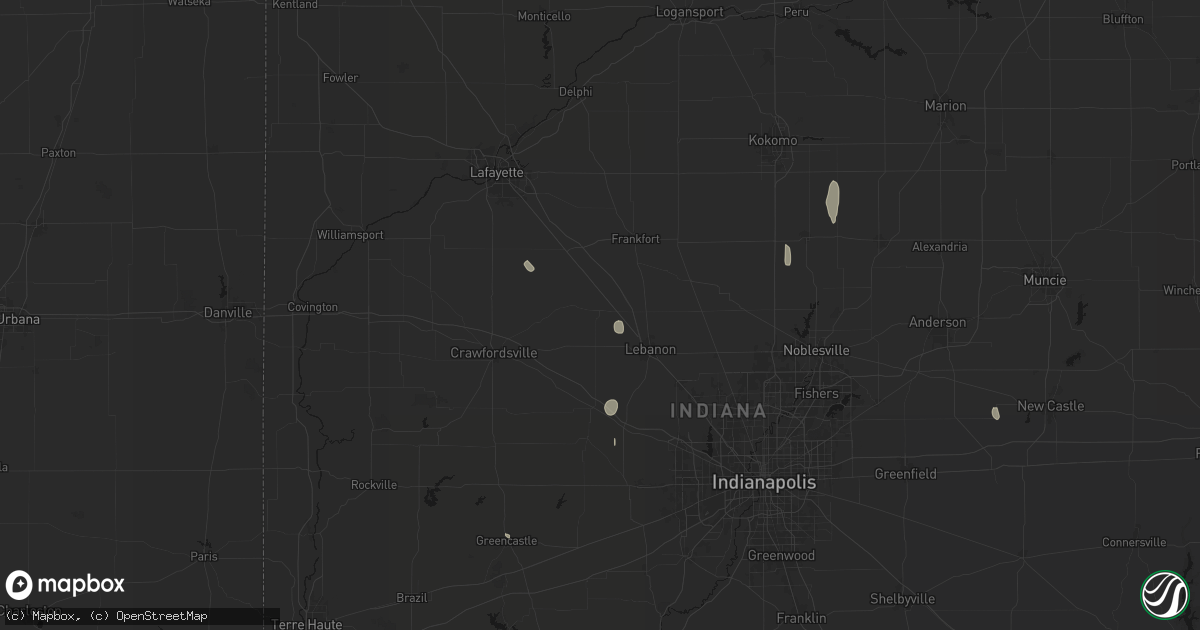 Hail map in Thorntown, IN on September 5, 2026