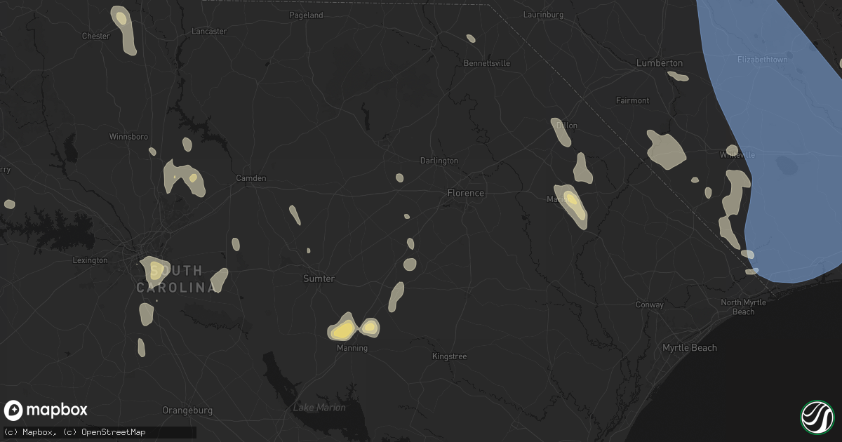 Hail map in Timmonsville, SC on September 5, 2026