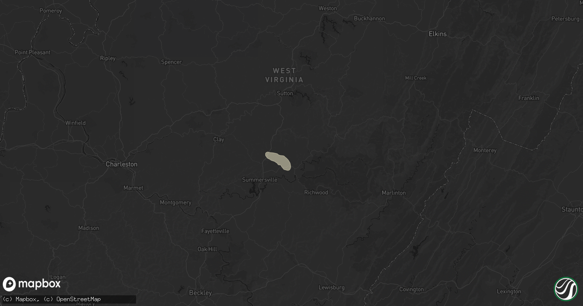 Hail map in Tioga, WV on September 5, 2026