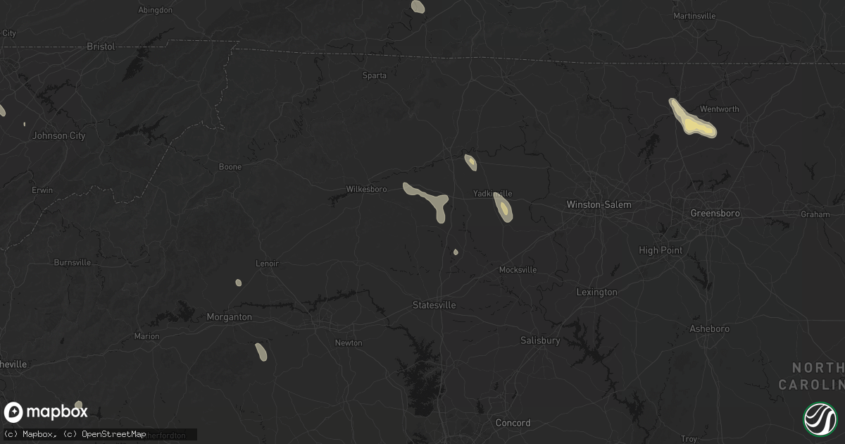 Hail map in Union Grove, NC on September 5, 2026