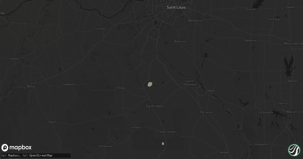 Hail map in Valles Mines, MO on September 5, 2026