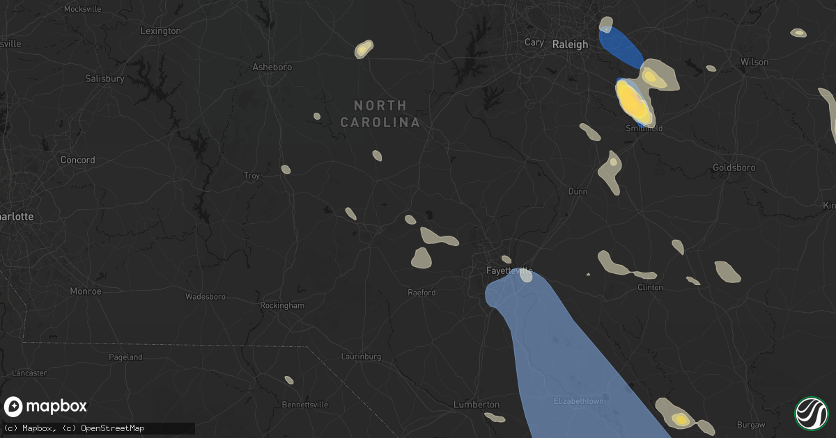 Hail map in Vass, NC on September 5, 2026
