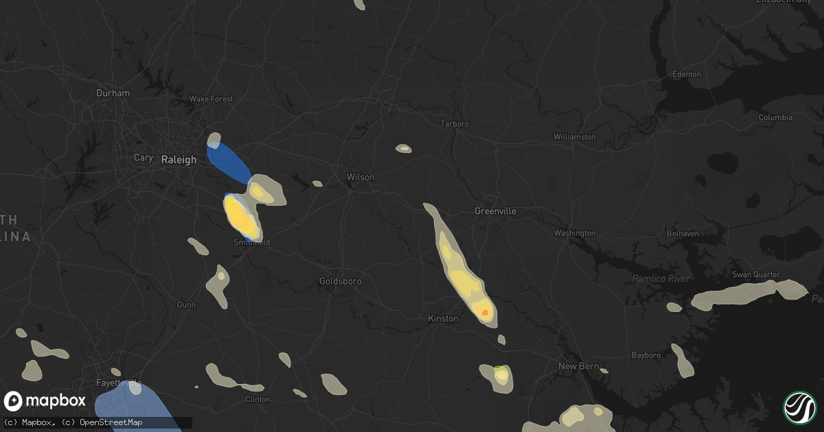 Hail map in Walstonburg, NC on September 5, 2026