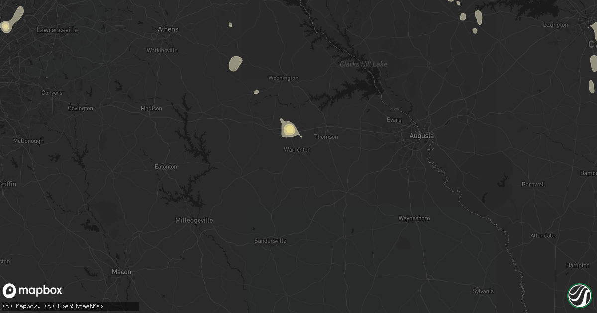 Hail map in Warrenton, GA on September 5, 2026