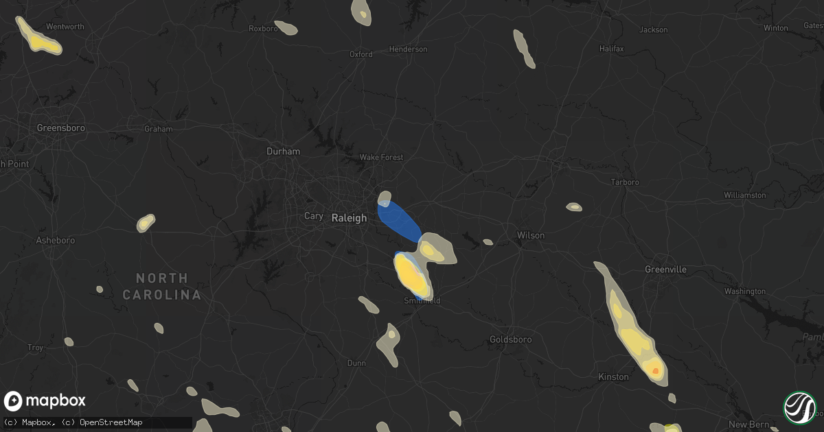Hail map in Wendell, NC on September 5, 2026